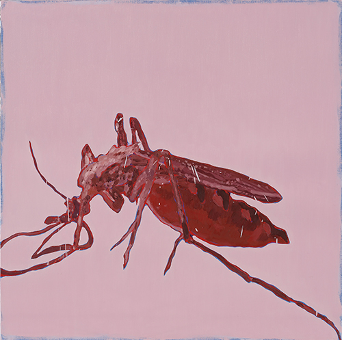 Eradication of Four Pests - Mosquito, 2014, Oil on canvas, 100x100cm